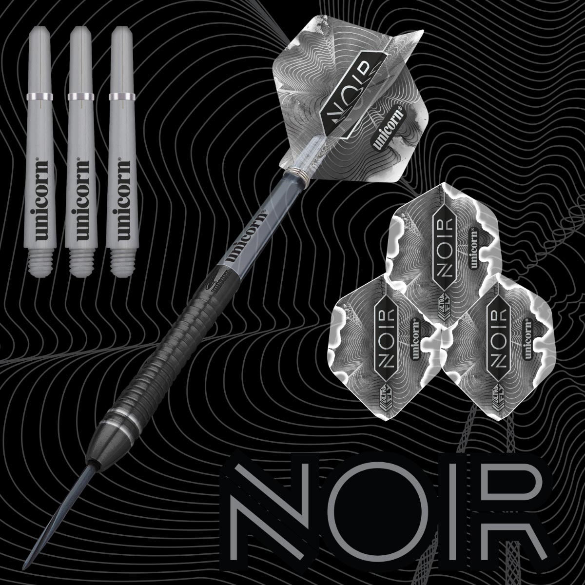 Unicorn Gary Anderson Noir 90% Tungsten Phase 6 Steel Tip Darts