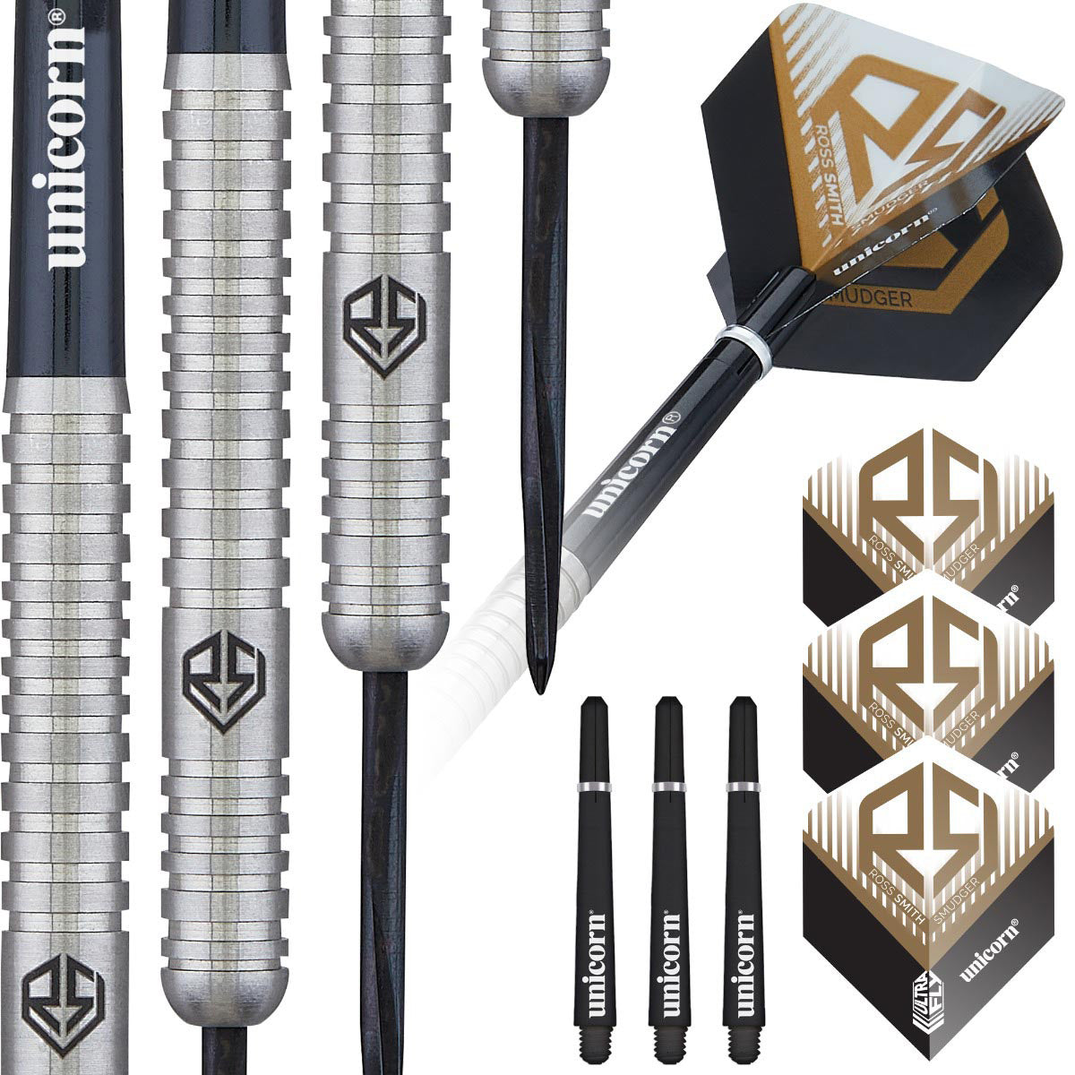 Unicorn Ross Smith Natural 90% Tungsten Steel Tip Darts