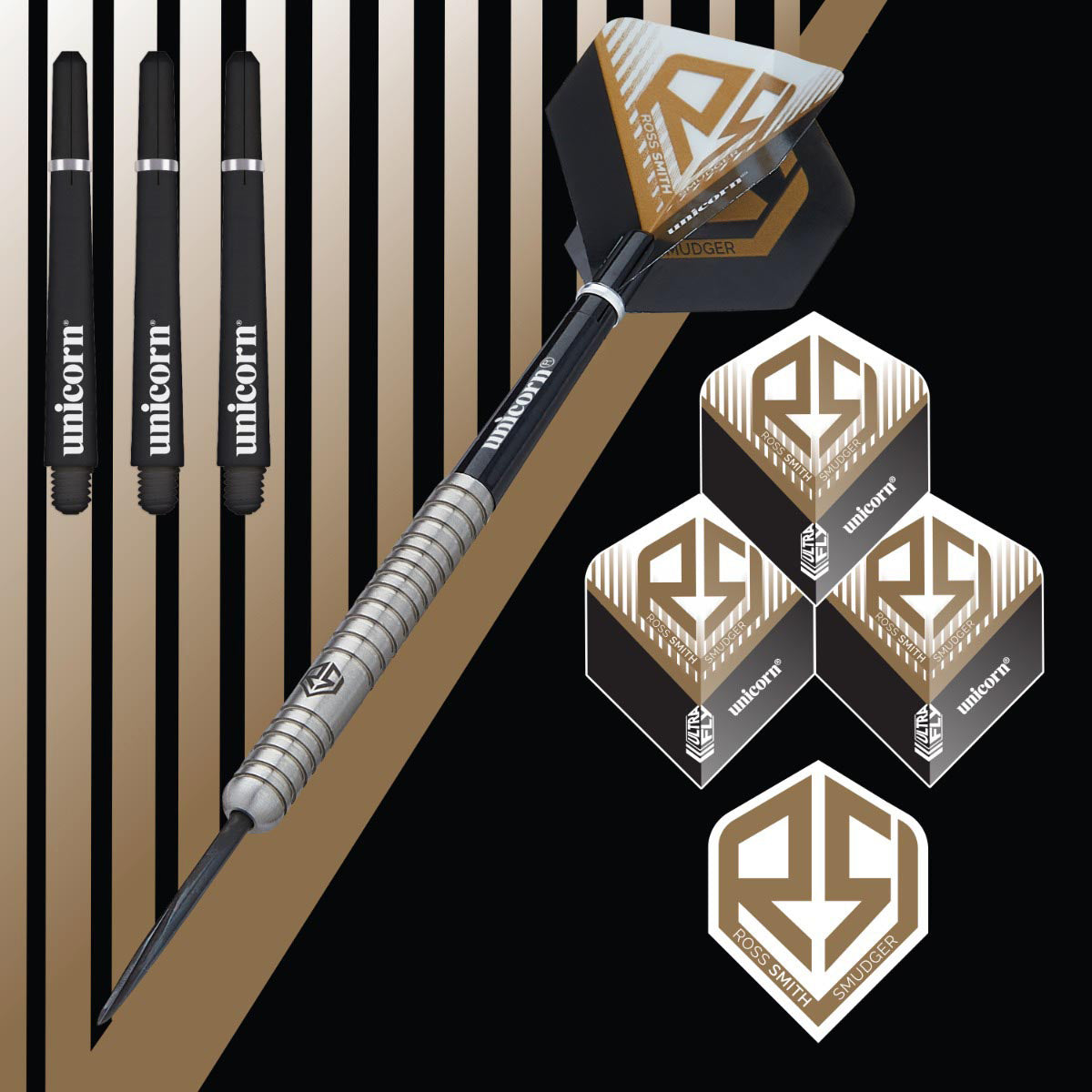 Unicorn Ross Smith Natural 90% Tungsten Steel Tip Darts